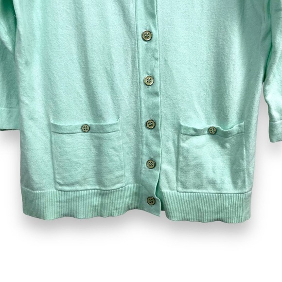 D & Co. Sweater Womens Extra Small Green Cardigan Old Money Grannycore - Picture 3 of 10